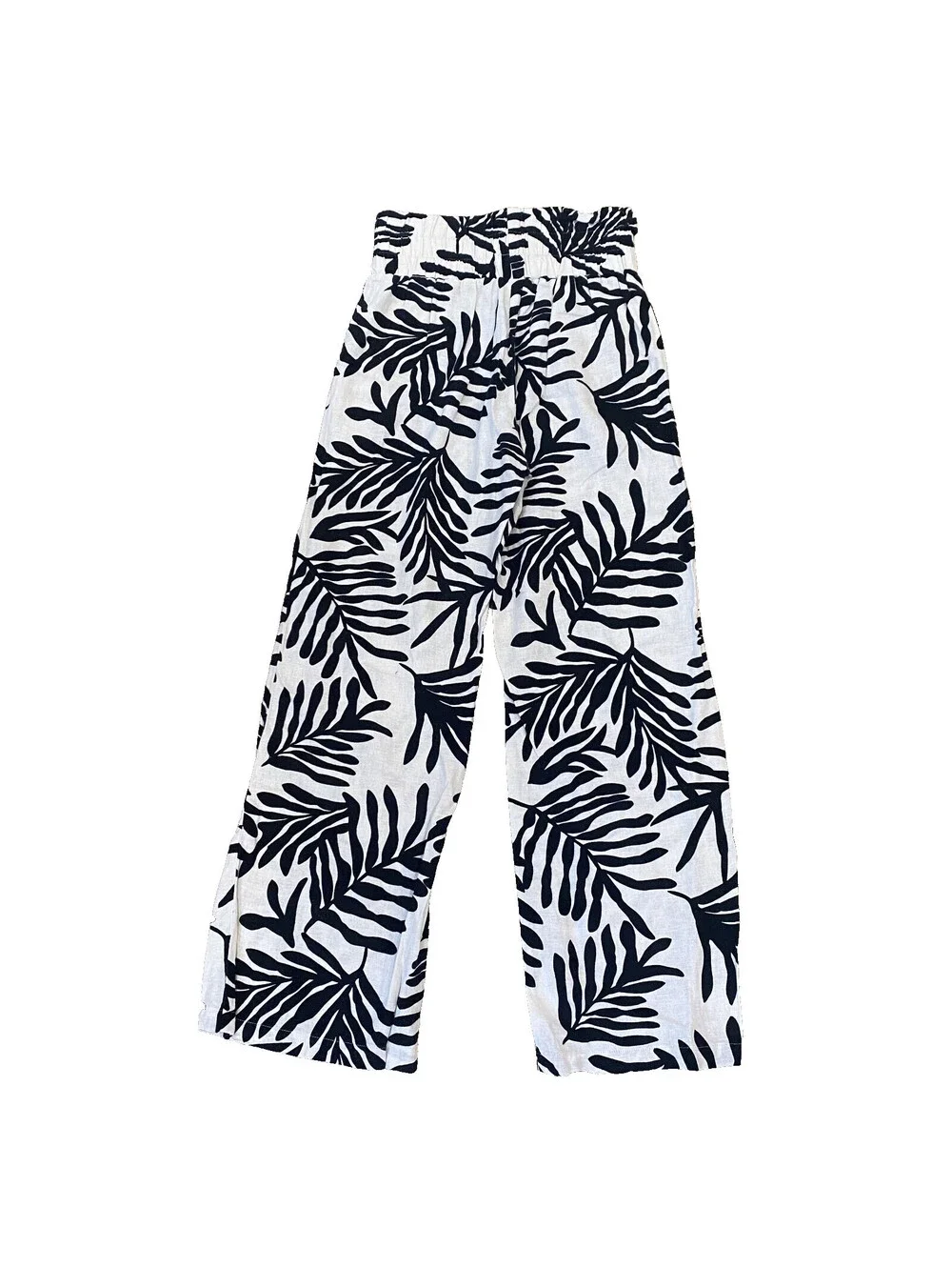 HG Wide Leg Linen Viscose Pants Size S Coastal Resort Beach Tropical Lagenlook